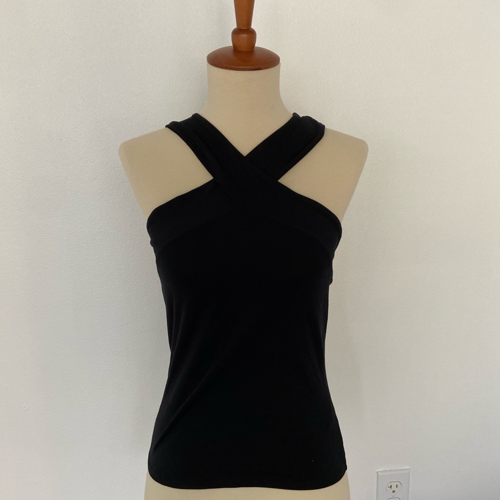 BLACK CRISS CROSS TANK TOP FROM EXPRESS